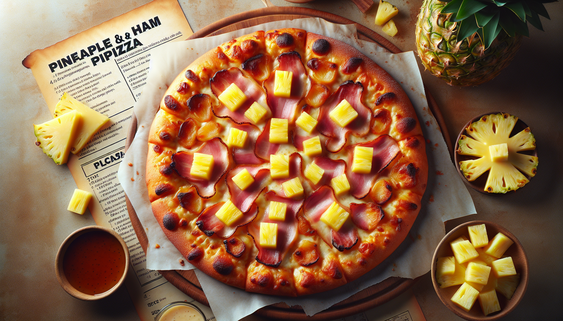 Pineapple And Ham Tiki Pizza